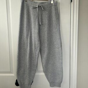 Aerie Waffle Knit Joggers S Short Grey Lounge Pants NWOT